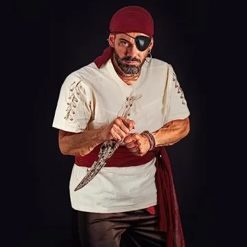 Hercicy 5-Piece Adult Pirate Costume Set for Themed Events