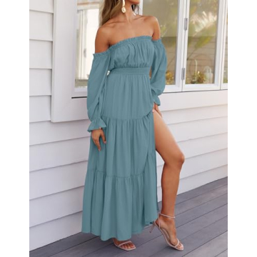 Stylish ZESICA Off Shoulder Maxi Dress for Women
