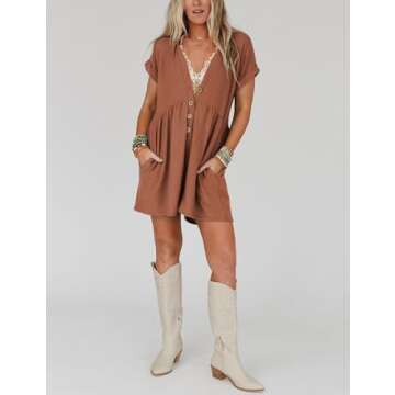 Yidarer Women's Summer Rompers - Stylish Casual V Neck