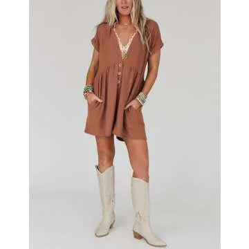 Yidarer Women's Summer Rompers - Stylish Casual V Neck