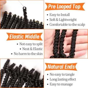 Lifabeauty 8 Packs Curly Spring Twist Crochet Hair for Women
