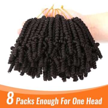 Lifabeauty 8 Packs Curly Spring Twist Crochet Hair for Women