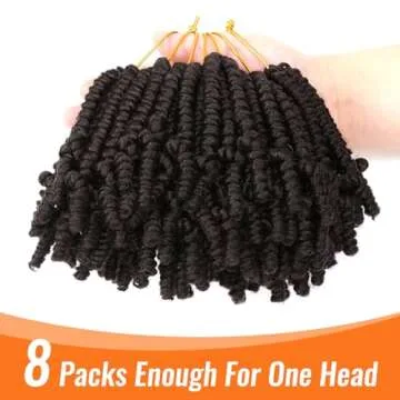 Lifabeauty 8 Packs Curly Spring Twist Crochet Hair for Women
