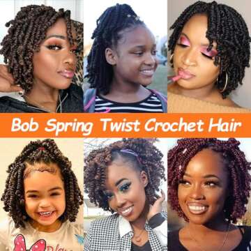Lifabeauty 8 Packs Curly Spring Twist Crochet Hair for Women