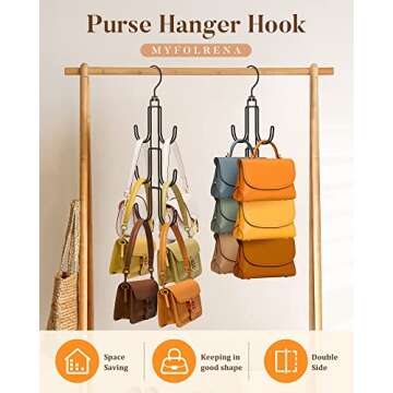 Purses Hanger Organizer 2 Pack for Space Saving Storage
