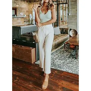 Stylish BLENCOT Women's Linen Jogger Pants with Pockets