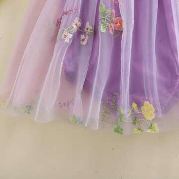 Newborn Infant Baby Girls Clothes Flower Butterfly Embroidery Sleeveless Romper Tulle Mesh Dress Toddler Bodysuit (12-18 Months, Purple)