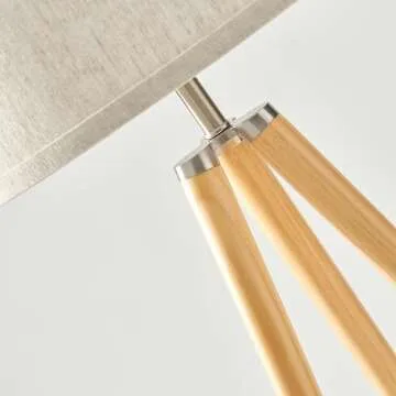 Brightech Emma LED Floor Lamp, Tall Lamp with Wood Legs, Mid-Century Modern Standing Lamp for Bedroom Reading, Tripod Lamp for Living Rooms & Offices, Great Living Room Décor