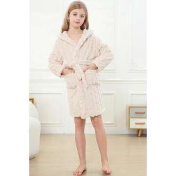 Adorable Hooded Toddler Bathrobe - Umeyda Girls' Robe
