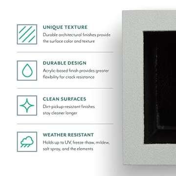 PolyStone Baja Modern Outdoor/Indoor Round Planter,23" L x 23" W x 19" H, Lightweight, Heavy Duty, Weather Resistant, Polymer Finish, Commercial Grade and Residential, Drain Hole (Sandstone Granite)