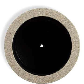 PolyStone Baja Modern Outdoor/Indoor Round Planter,23" L x 23" W x 19" H, Lightweight, Heavy Duty, Weather Resistant, Polymer Finish, Commercial Grade and Residential, Drain Hole (Sandstone Granite)