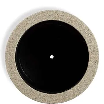 PolyStone Baja Modern Outdoor/Indoor Round Planter,23" L x 23" W x 19" H, Lightweight, Heavy Duty, Weather Resistant, Polymer Finish, Commercial Grade and Residential, Drain Hole (Sandstone Granite)