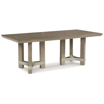Signature Design by Ashley Chrestner Elegant Dining Table with Double Pedestal