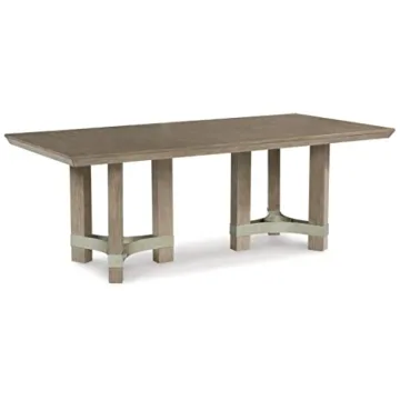 Signature Design by Ashley Chrestner Elegant Dining Table with Double Pedestal