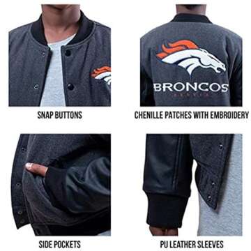 Ultra Game NFL Boys Classic Varsity Jacket for Young Fans