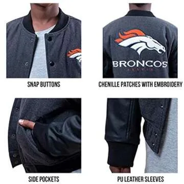 Ultra Game NFL Boys Classic Varsity Jacket for Young Fans