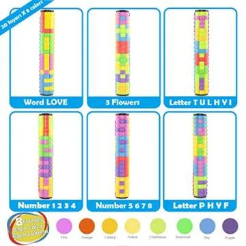 R.Y.TOYS Rotate and Slide Puzzle-Design Patent,Fidget Toys(Restore Order/Create Patterns) 8 Colors,2...