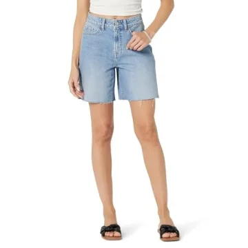 The Drop Women's Mari Long Relaxed Denim Short - Stylish Light Indigo Casual Wear