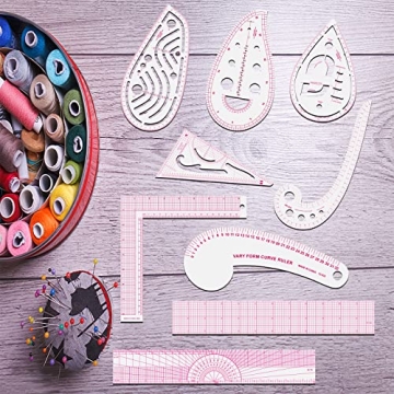 Sewing Rulers Set - 9 Plastic Curve Measuring Tools