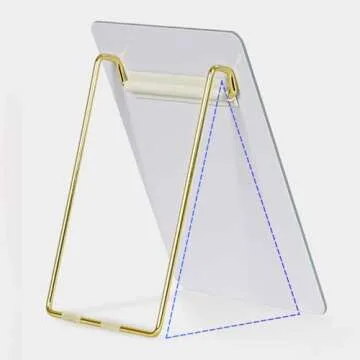 TORASO Glass Dry Erase Desktop Whiteboard, Foldable Gold Metal Stand,8.7” x 11.8” Small and Fancy Tabletop White Board, Desk Notepad for Office, Home, School(Stand Glass-2230,WH