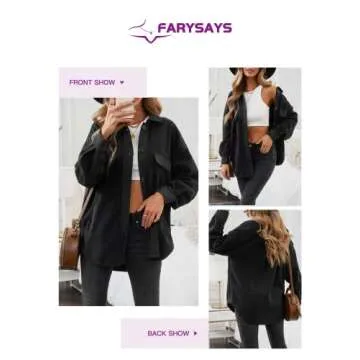 FARYSAYS Women's Shacket Lightweight Jacket with Pockets