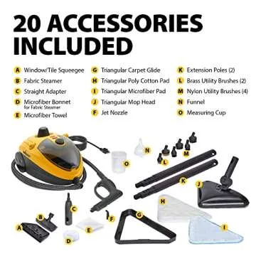 Wagner Spraytech C900134 925e Elite Steamer Multi-Purpose Mop with 20 Accessories for Chemical-Free ...