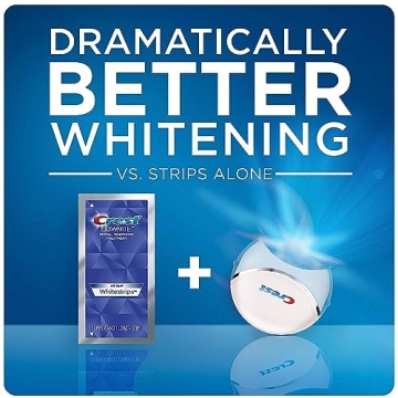 Crest 3D Whitestrips with Light, Whitestrips 3D White, Teeth Whitening Strip Kit, 20 Strips (10 Count Pack), Crest Teeth Whitening Strips, Teeth Whitening Kit