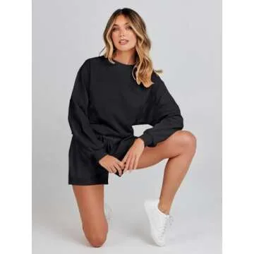 MEROKEETY Fall Batwing Sleeve Lounge Set for Women