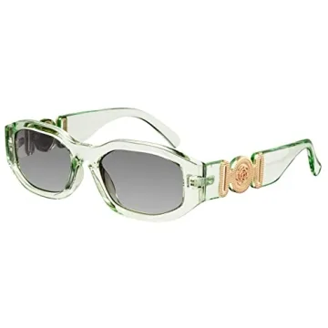 Mosanana Trendy Sunglasses for Women - Clear Light Green Retro Style