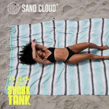 Sand Cloud Extra Large Turkish Beach Towel - Sand Free - 100% Organic Turkish Cotton Yarn - Quick Dr...