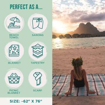 Sand Cloud Extra-Large Turkish Beach Towel for All Uses