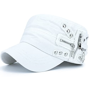 Rayna Fashion Adjustable Military Cadet Cap - Cotton Hat for Men & Women