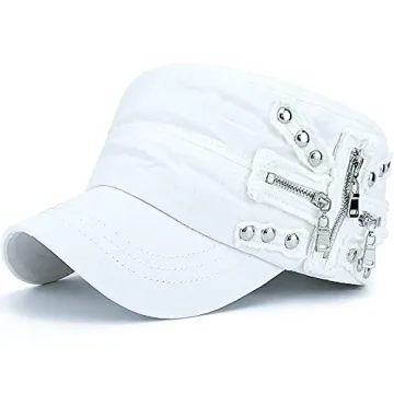 Rayna Fashion Adjustable Military Cadet Cap - Cotton Hat for Men & Women