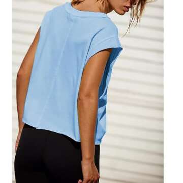 Ainangua Oversized Tank Top for Women Sleeveless Athletic Cropped Activewear Workout Yoga Gym Tops(B...