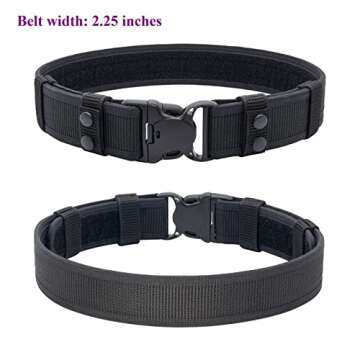 Dotacty Duty Belts for Law Enforcement Policeman Cop Security Correctional Officer 2.25 inch Nylon Utility Belt Patrol Work EDC Tactical Gear Belt M