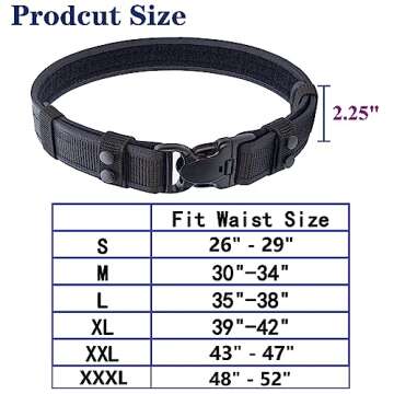 Dotacty Duty Belts for Law Enforcement Policeman Cop Security Correctional Officer 2.25 inch Nylon Utility Belt Patrol Work EDC Tactical Gear Belt M