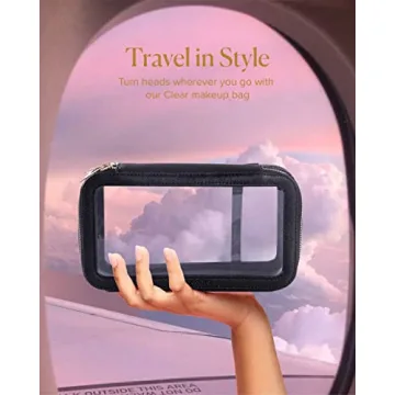 Elegant Small Clear Makeup Bag Organizer for Travel and Beauty