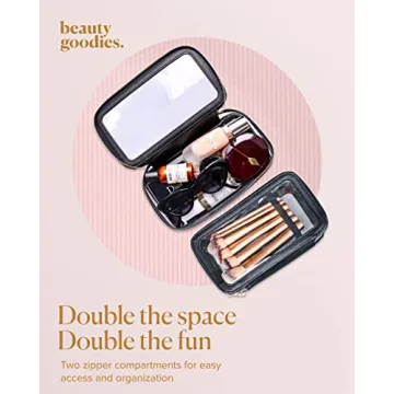 Elegant Small Clear Makeup Bag Organizer for Travel and Beauty