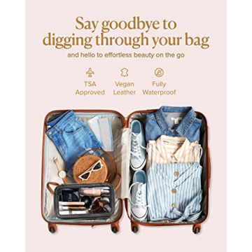 Elegant Small Clear Makeup Bag Organizer for Travel and Beauty