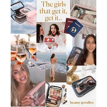 Elegant Small Clear Makeup Bag Organizer for Travel and Beauty