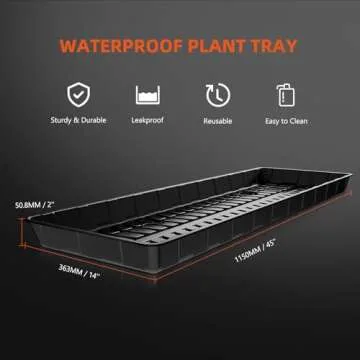 Spider Farmer Plant Stand 3 Tier Heavy-Duty Metal SF600 Plant Shelf With Waterproof Trays and Lockable Wheels For Flower Pot Display Easy Assembly Rack Black Indoor Outdoor 46Lx15Dx70H