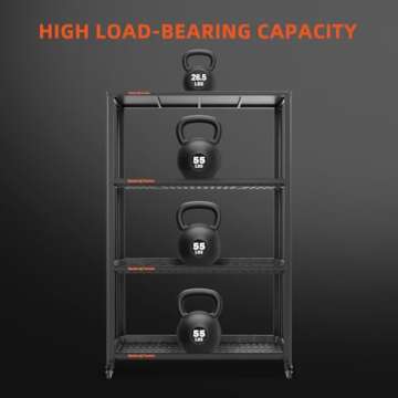 Spider Farmer Plant Stand 3 Tier Heavy-Duty Metal SF600 Plant Shelf With Waterproof Trays and Lockable Wheels For Flower Pot Display Easy Assembly Rack Black Indoor Outdoor 46Lx15Dx70H