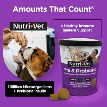 Nutri-Vet Pre and Probiotic Soft Chews for Dogs | Digestive Health Support | Tasty Alternative to Probiotic Powder | 120 Soft Chews