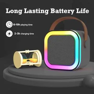 Mini Karaoke Machine: Portable Bluetooth Karaoke Speaker with 2 Wireless Mics and Light for Kids and Adults - Singing Karaoke Gifts for Girls Boys Ages 4-12+ Years Old Birthday Family Party(Gray)