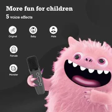 Mini Karaoke Machine: Portable Bluetooth Karaoke Speaker with 2 Wireless Mics and Light for Kids and Adults - Singing Karaoke Gifts for Girls Boys Ages 4-12+ Years Old Birthday Family Party(Gray)