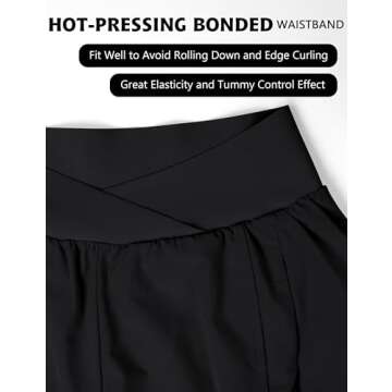 Blooming Jelly Women's Stretchy Workout Shorts with Zippers