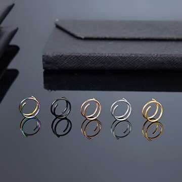Goenjoy Stylish Double Nose Hoop Ring for Women