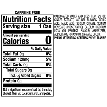 Canada Dry Zero Sugar Ginger Ale Pack of 12 Cans