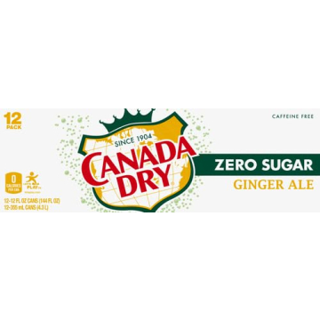 Canada Dry Zero Sugar Ginger Ale Pack of 12 Cans
