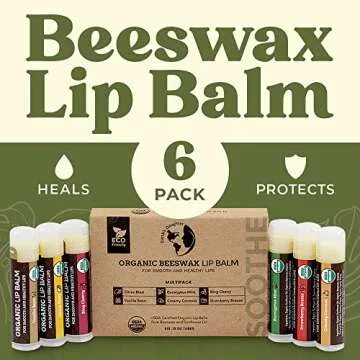 USDA Organic Lip Balm 6-Pack for Healthy Lips